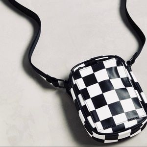 Mini Messenger Black & White Checkerboard